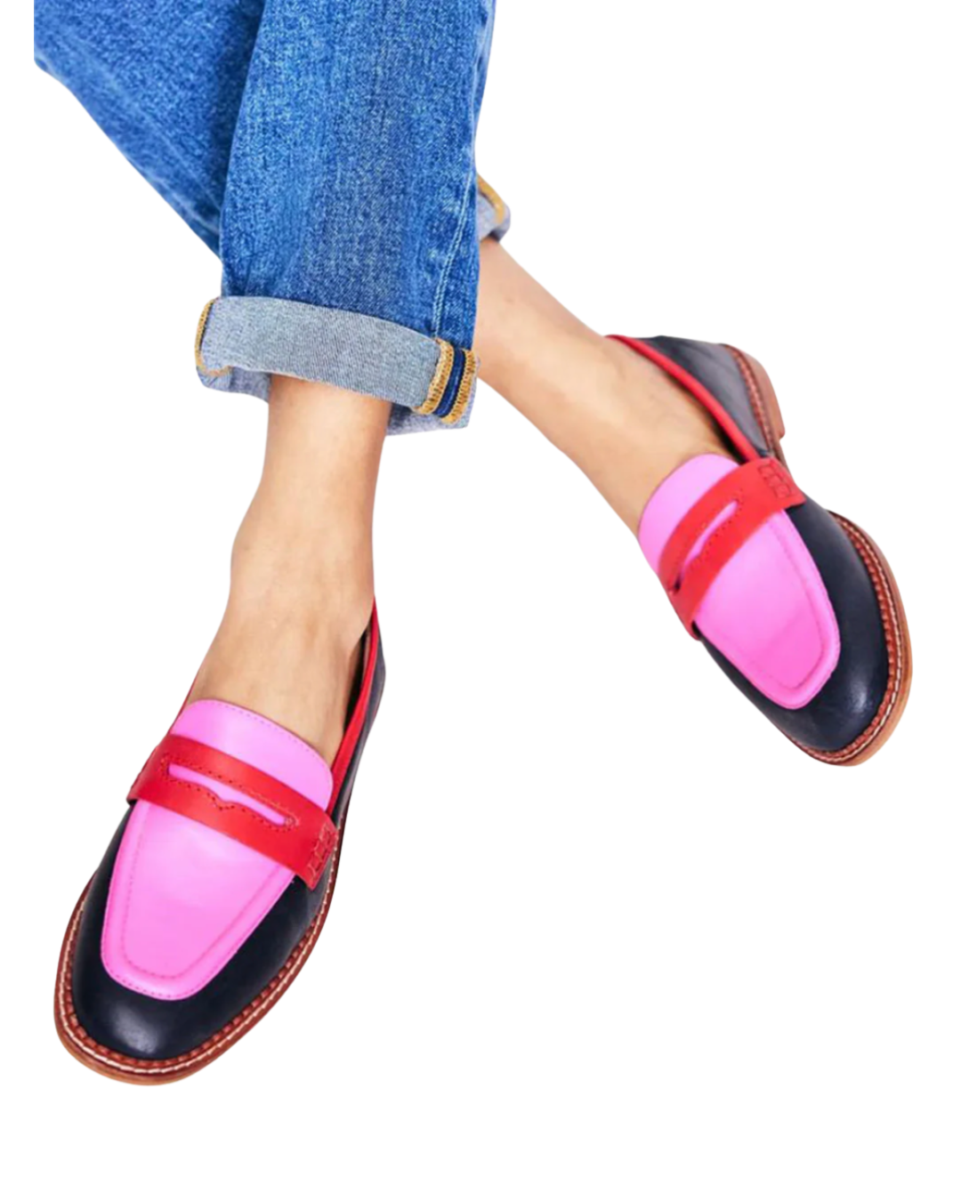Lunessa | Black Moccasins with Colorful Accent