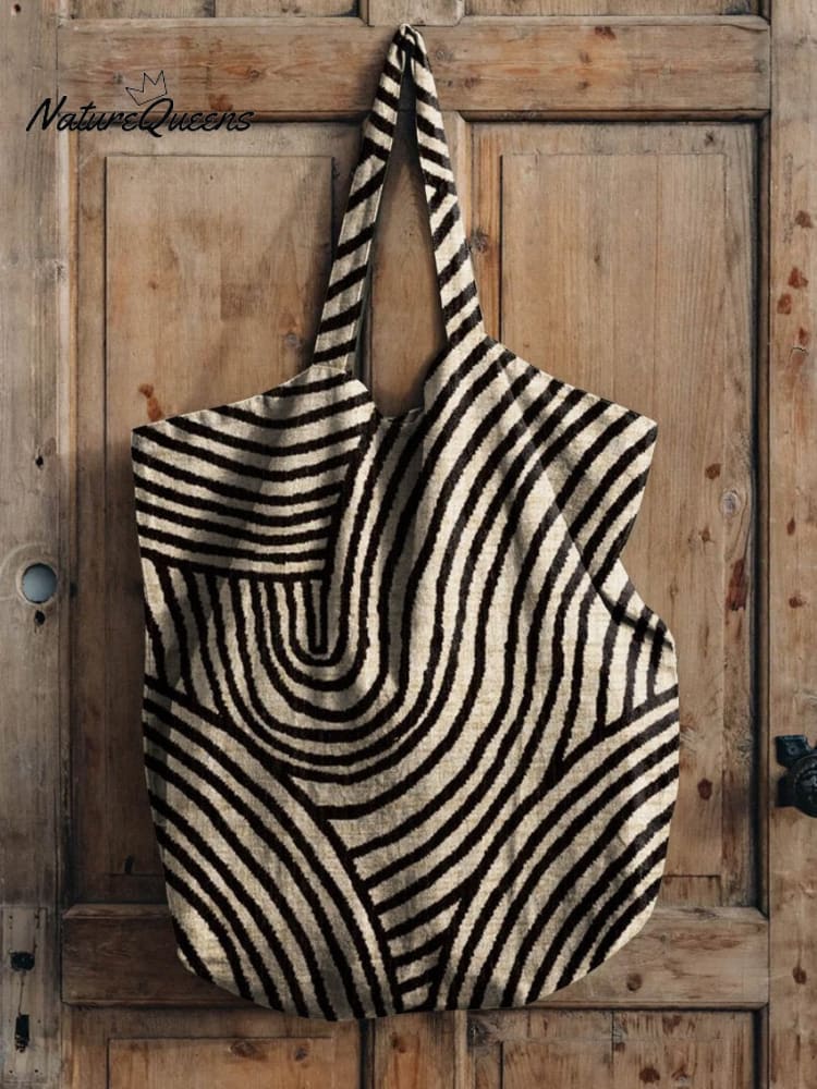 Vintage Hand Drawn Line Art Print Linen Tote Bag