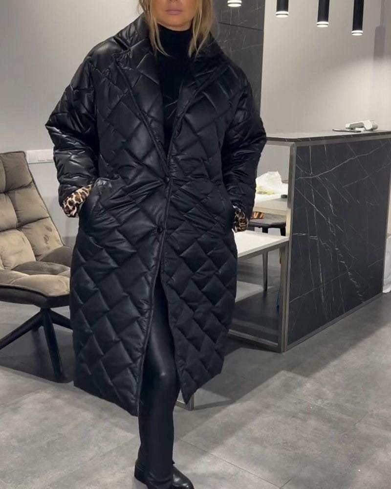 DIASY - Relaxed Collar Mid-Length Cotton Coat
