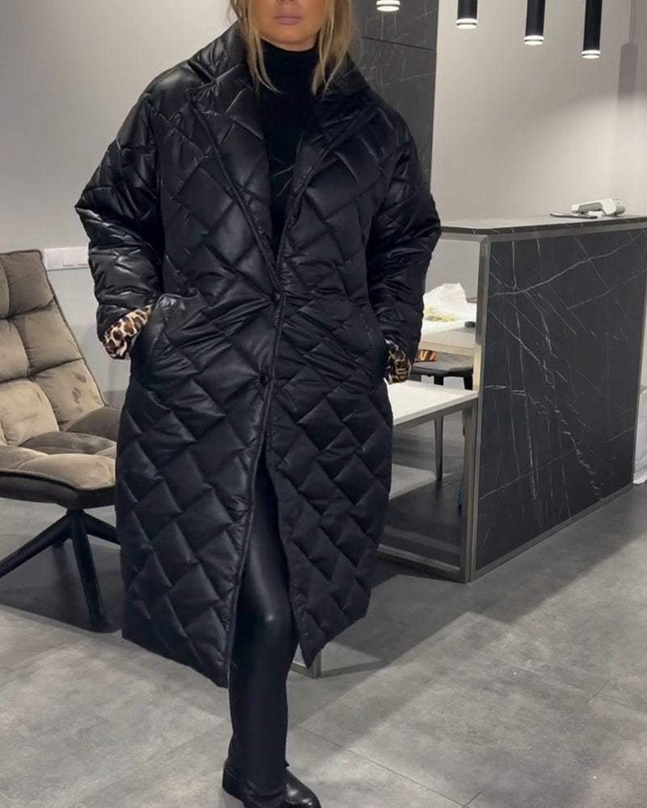 DIASY - Relaxed Collar Mid-Length Cotton Coat