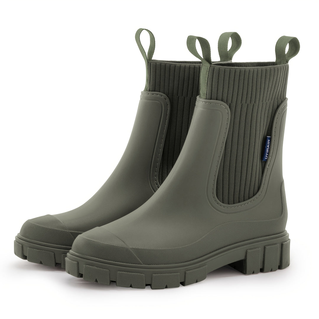 Chelsees - Comfortable Women's Rain Boots with Slip-Resistant Sole
