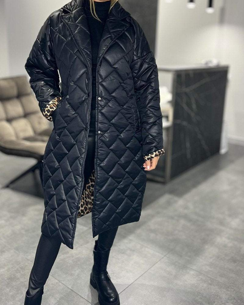 DIASY - Relaxed Collar Mid-Length Cotton Coat