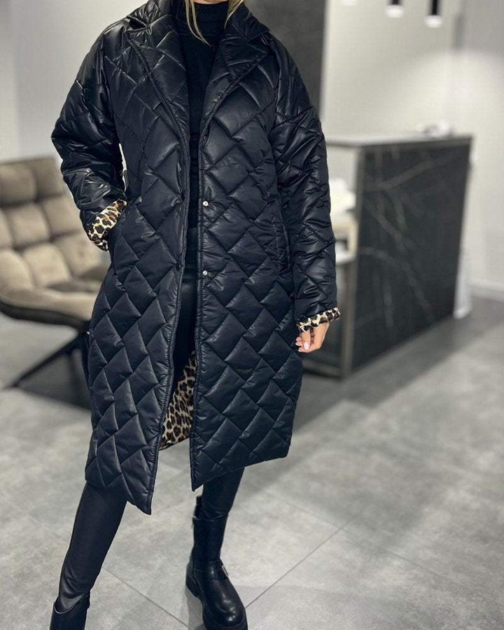 DIASY - Relaxed Collar Mid-Length Cotton Coat