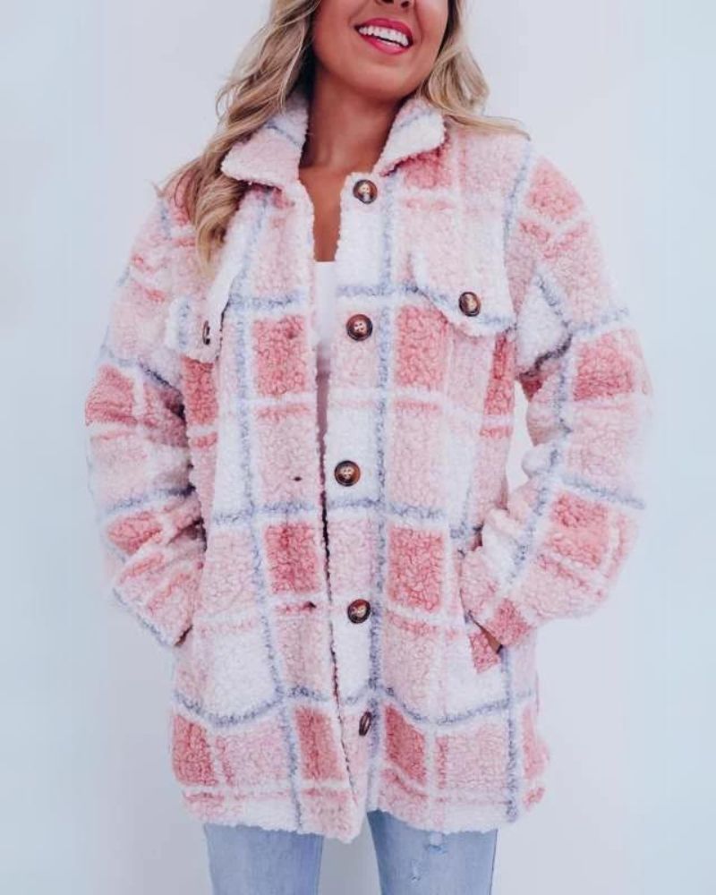 ELINARA - Checked Fleece Jacket