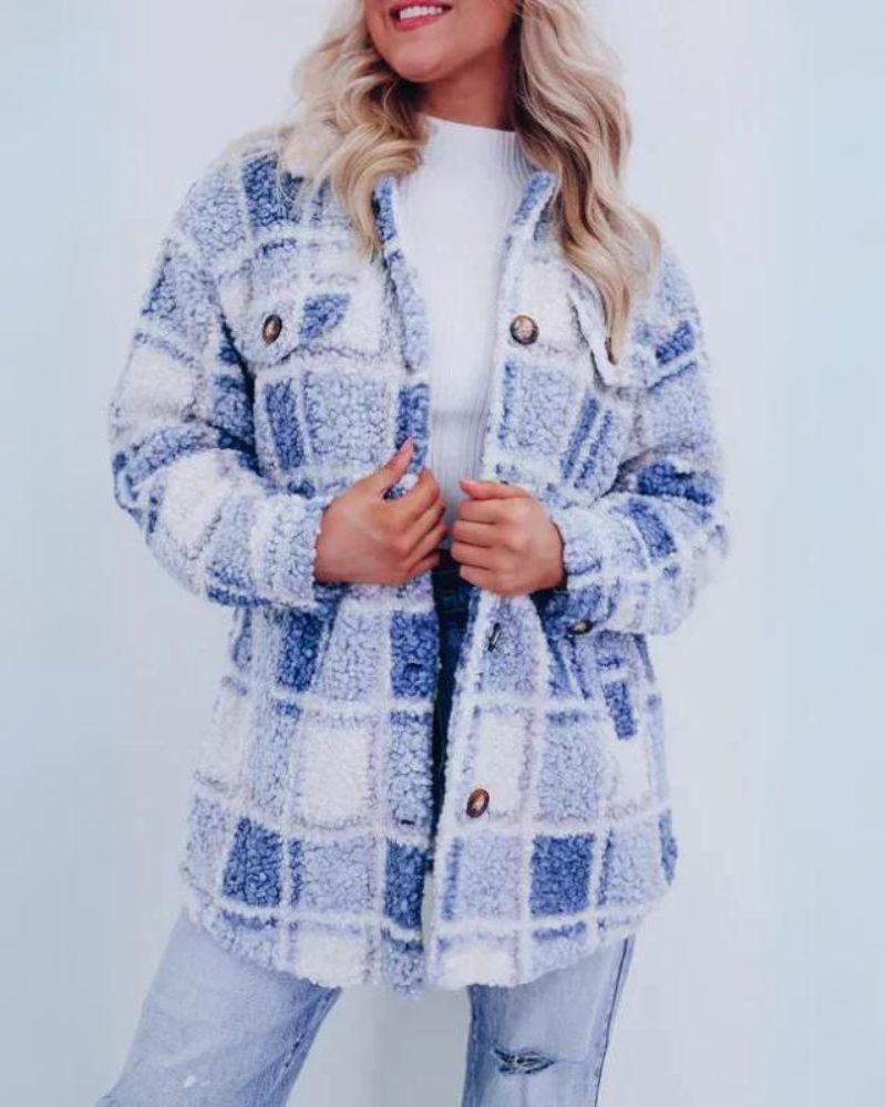 ELINARA - Checked Fleece Jacket