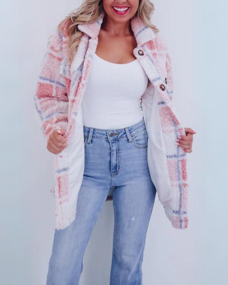ELINARA - Checked Fleece Jacket