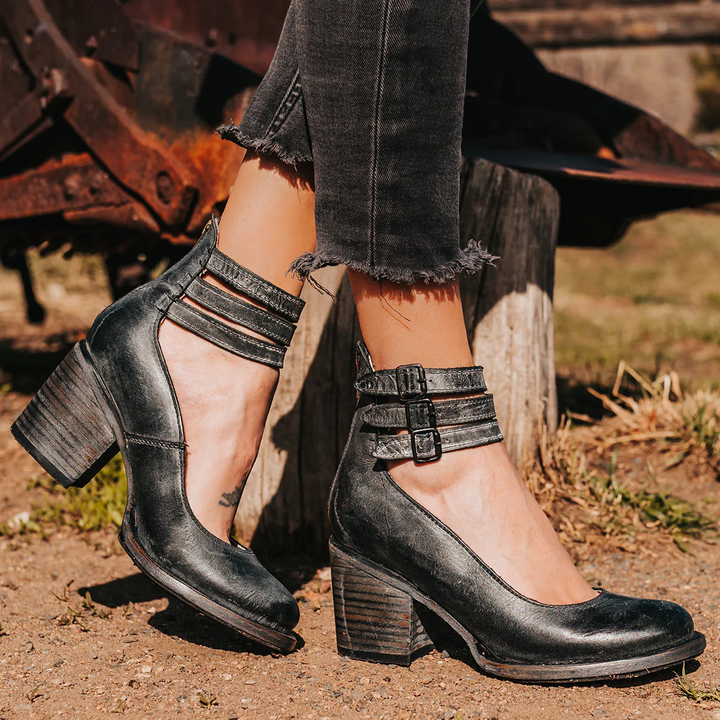 Ginevra | Pumps with Multiple Straps and Thick Heel