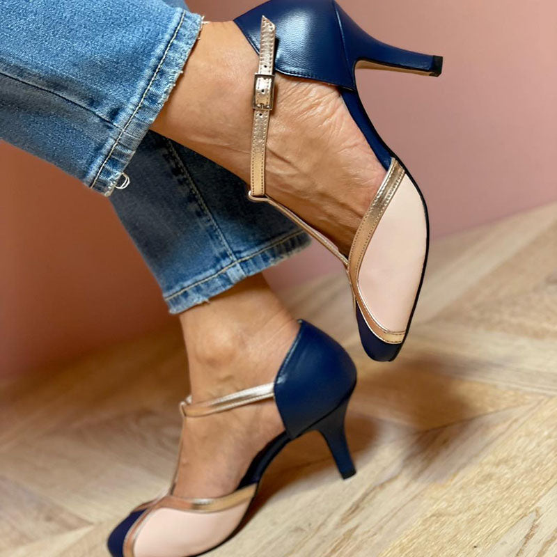 Alessia | Colorful, Comfortable Pumps with T-Strap and Round Toe