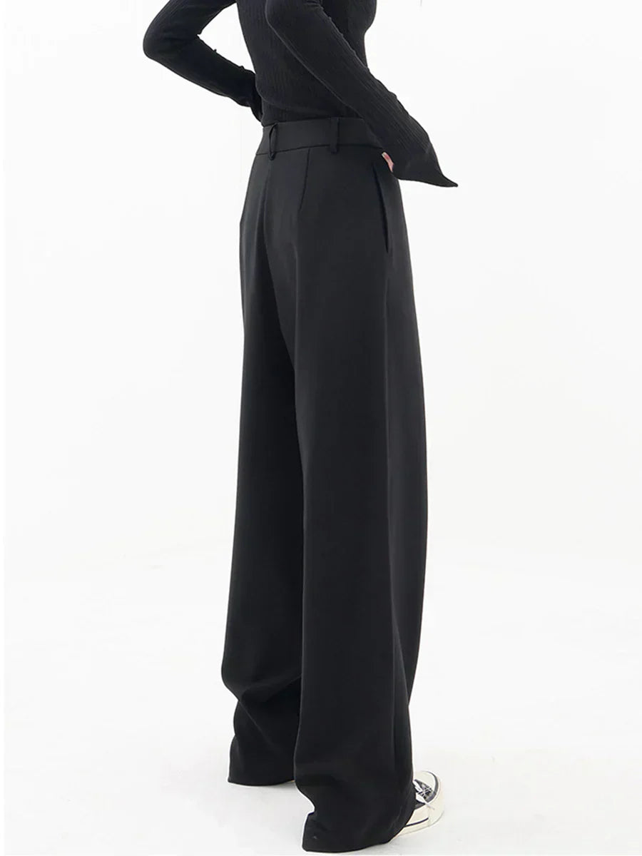 Leja - Wide Leg Layered Button Pants for Women