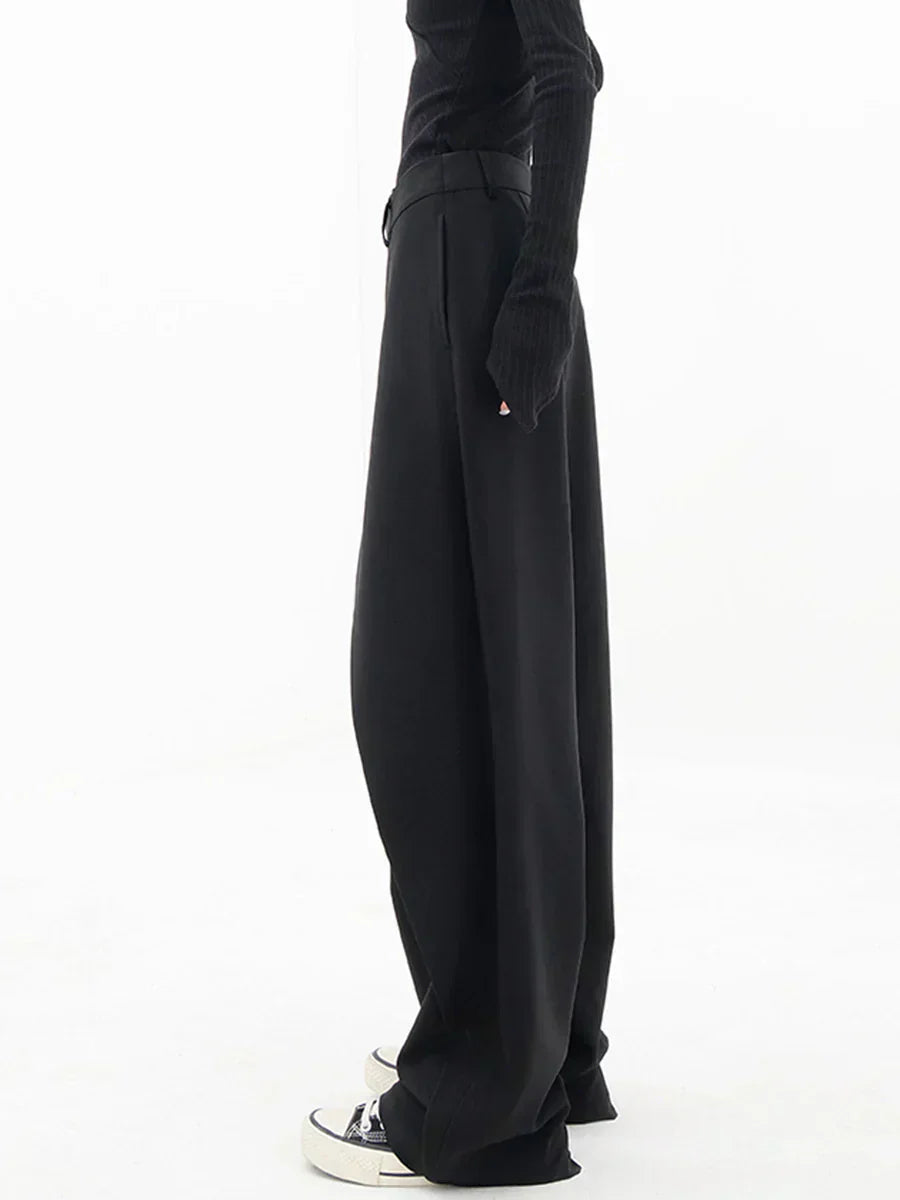 Leja - Wide Leg Layered Button Pants for Women