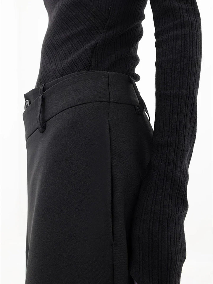 Leja - Wide Leg Layered Button Pants for Women