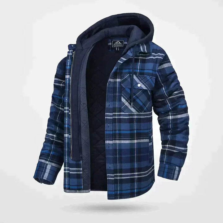 Hooded Button-Down Jacket for Men