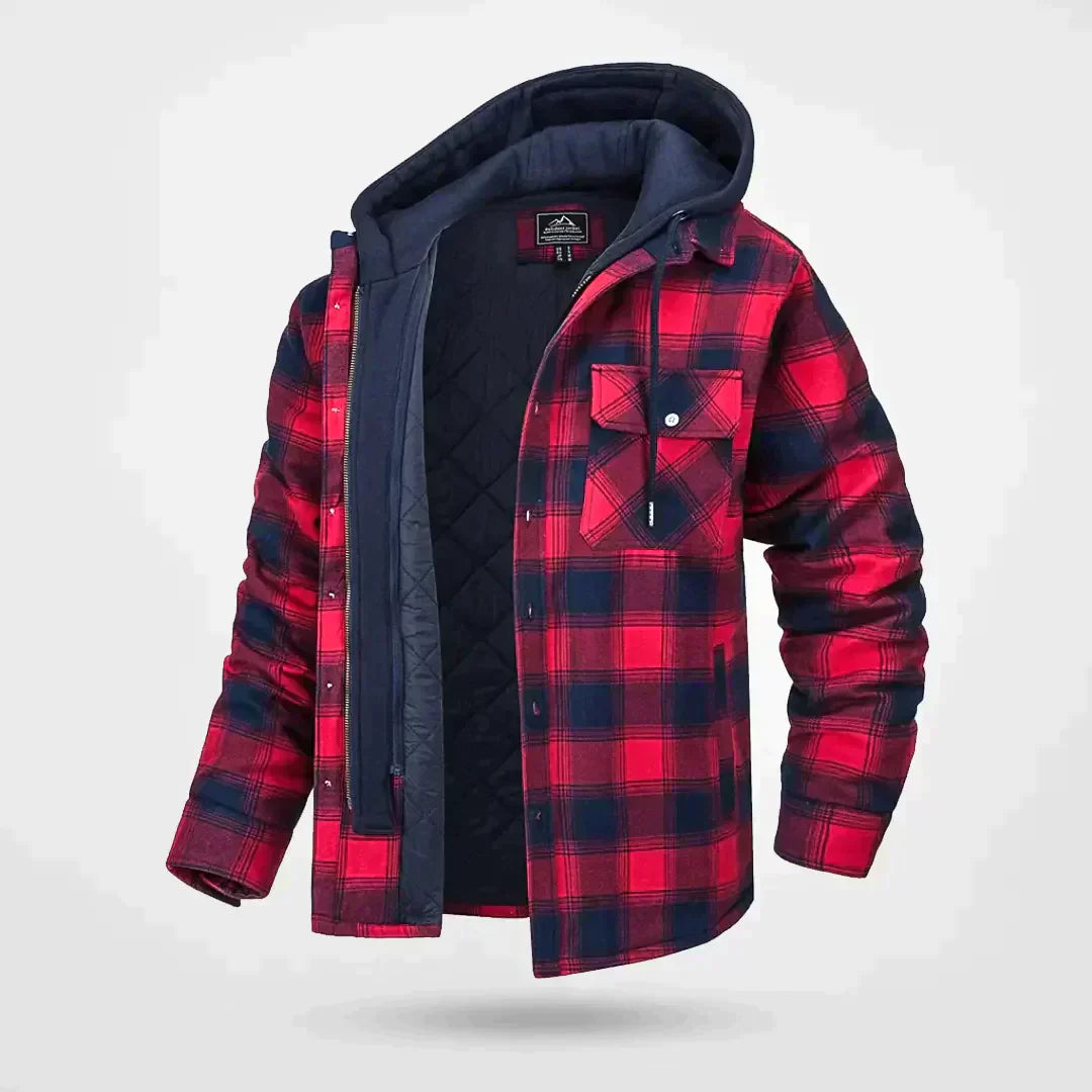 Hooded Button-Down Jacket for Men