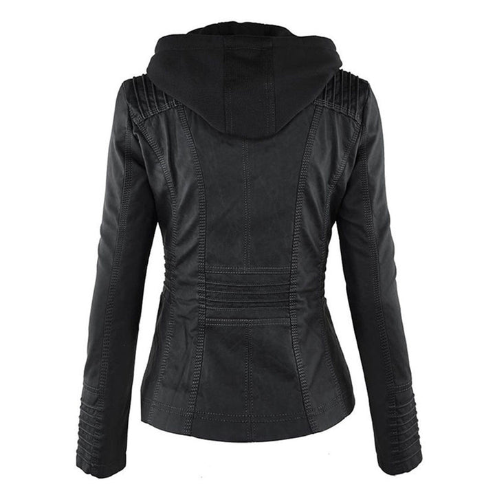 Mia | Leather Jacket with Hood