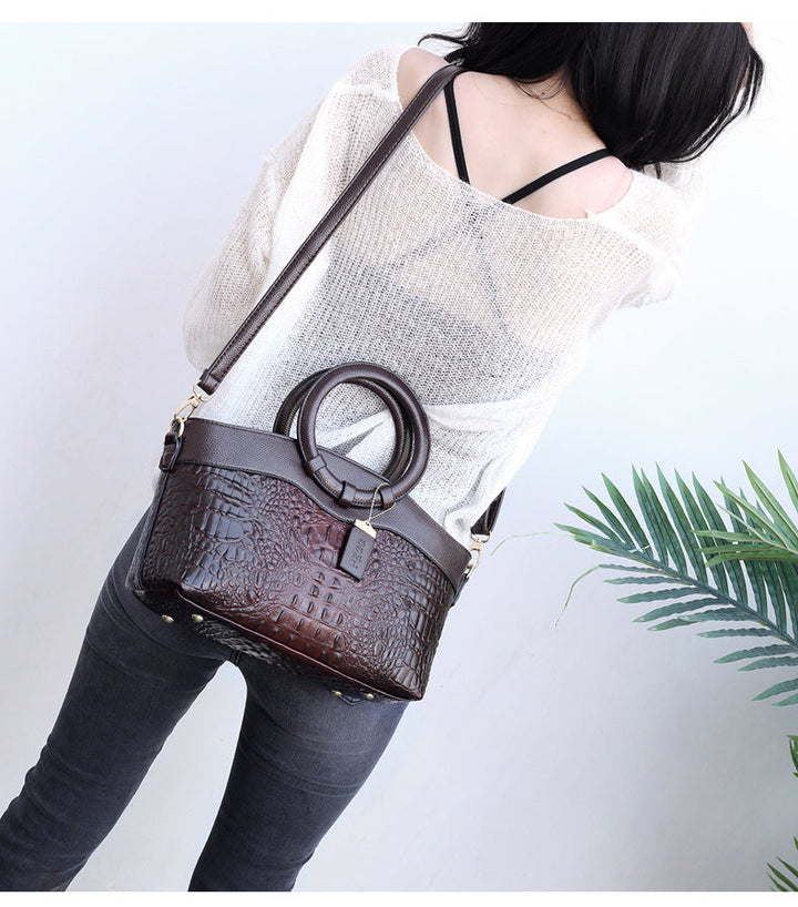 Violet | Chic Handbag Featuring Luxurious Crocodile Embossing