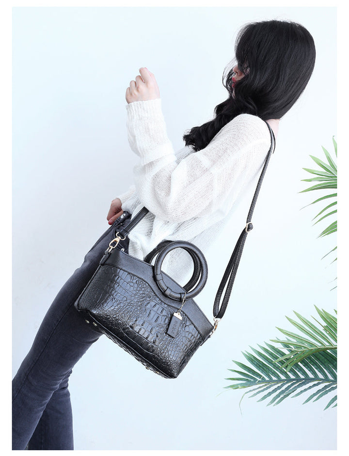 Violet | Chic Handbag Featuring Luxurious Crocodile Embossing