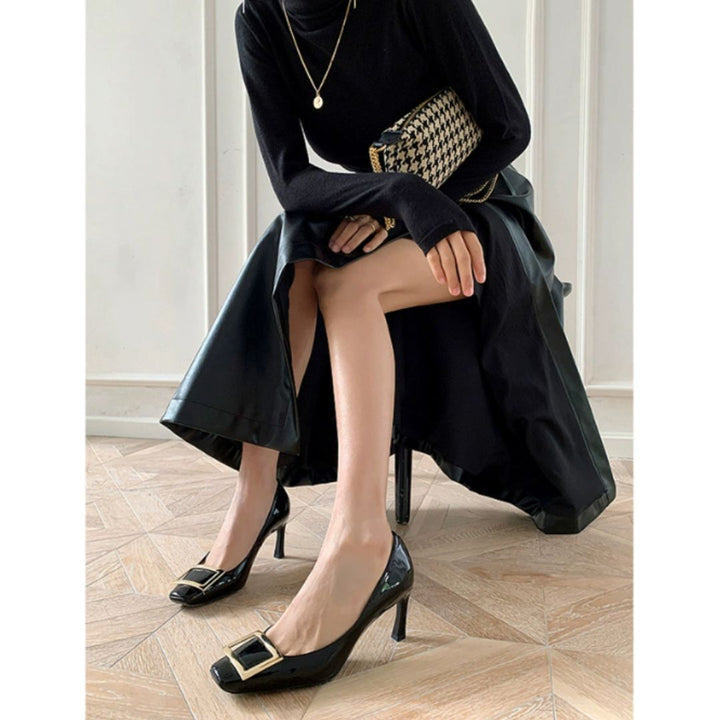 Narella | Elegant sandals with mid heel and square toe