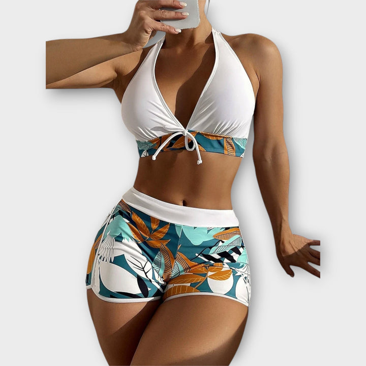 High-waisted Halter Bikini Set