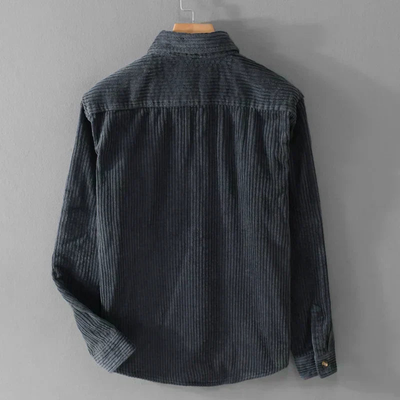 Max – Stylish Cord Shirt in Olive Green