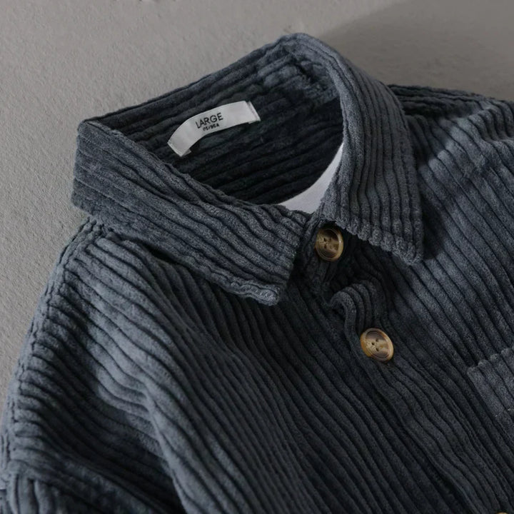Max – Stylish Cord Shirt in Olive Green