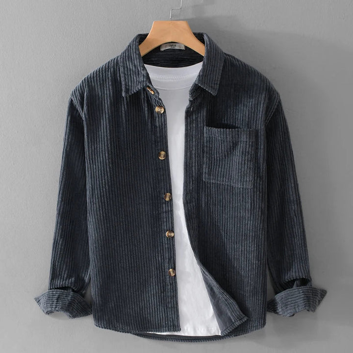 Max – Stylish Cord Shirt in Olive Green
