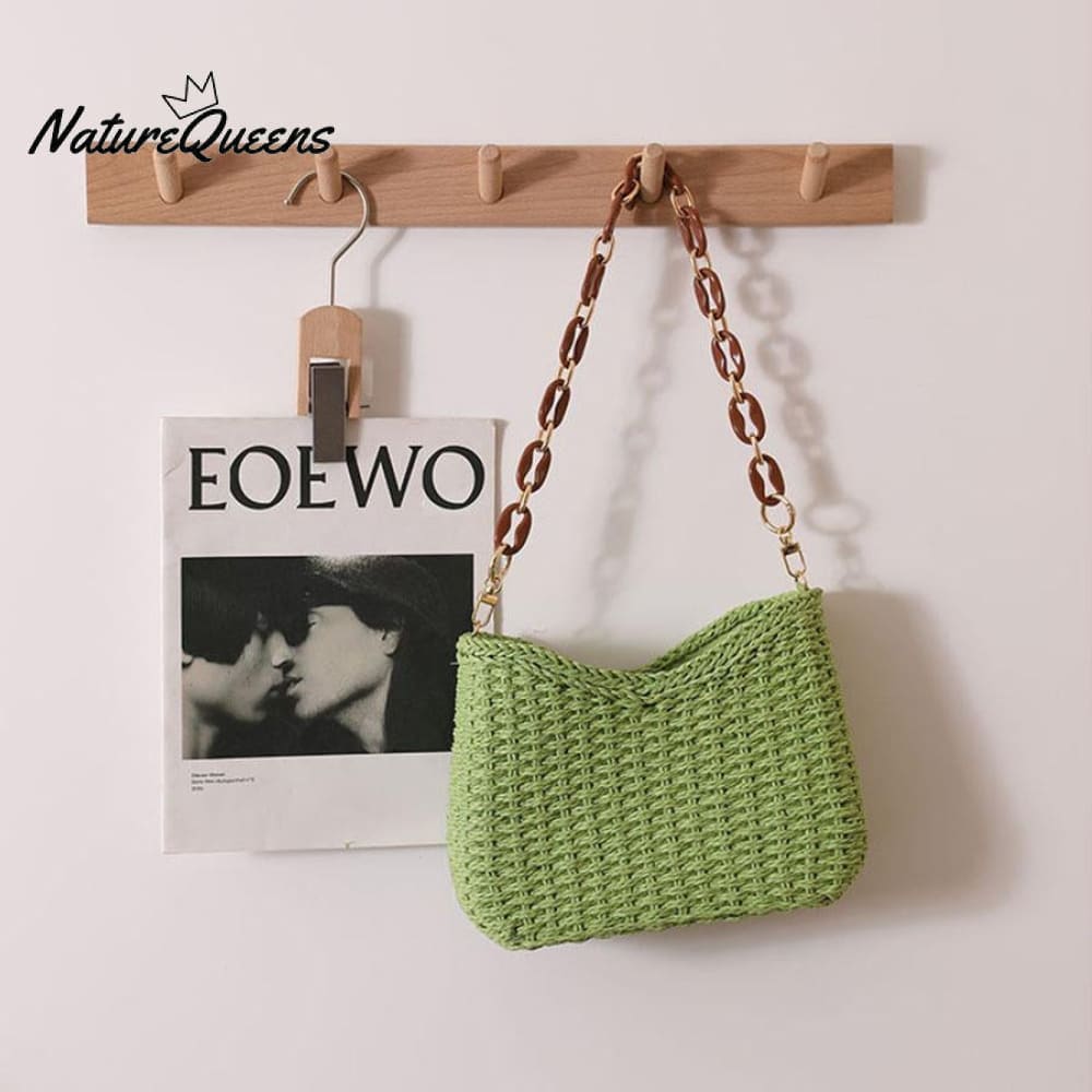 Beach Vacation Western Fashion Solid Color Single Shoulder Straw Bag
