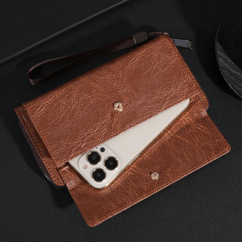 Ruby | Versatile PU Leather Zipper Clutch